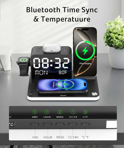 Acer 7 in 1 Wireless Charging Station with LED Night Light